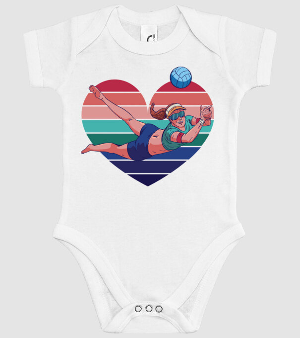 voleibalist retro model alb pe tricou