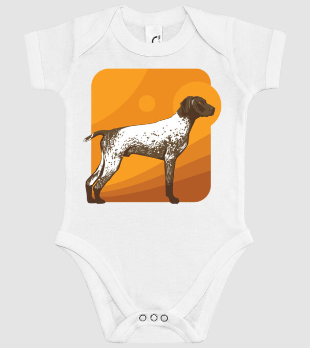 Pointer cu părul scurt model alb pe tricou
