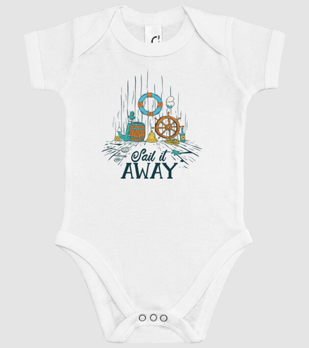 Sail it away model alb pe tricou
