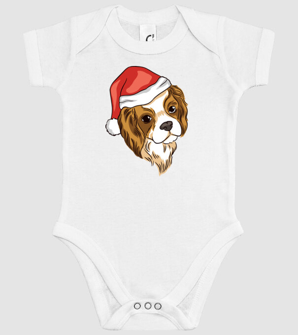 Santa Cocker Spaniel model alb pe tricou