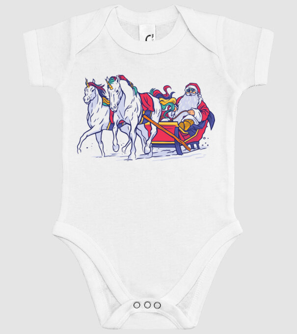 Santa Unicorn Moș Crăciun model alb pe tricou