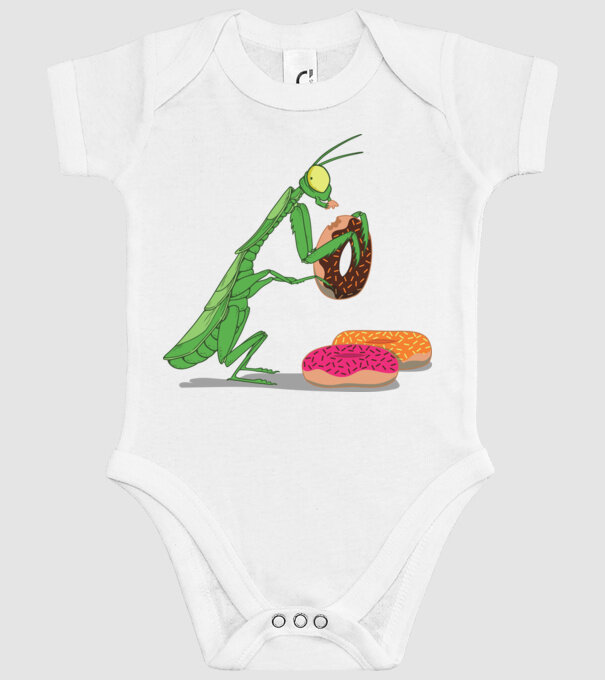 Lăcustă cu gogoașă model alb pe tricou