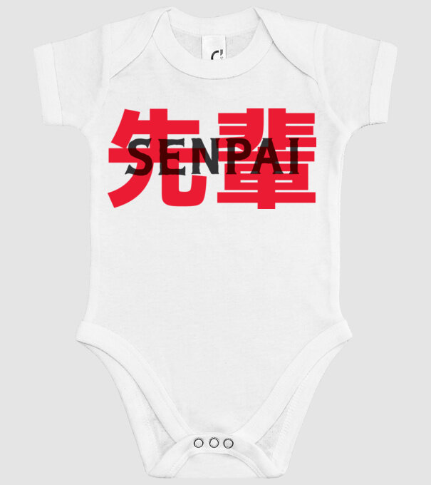 Senpai model alb pe tricou