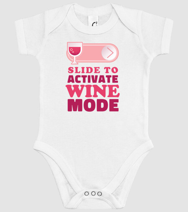 Slide To Activate Wine Mode model alb pe tricou