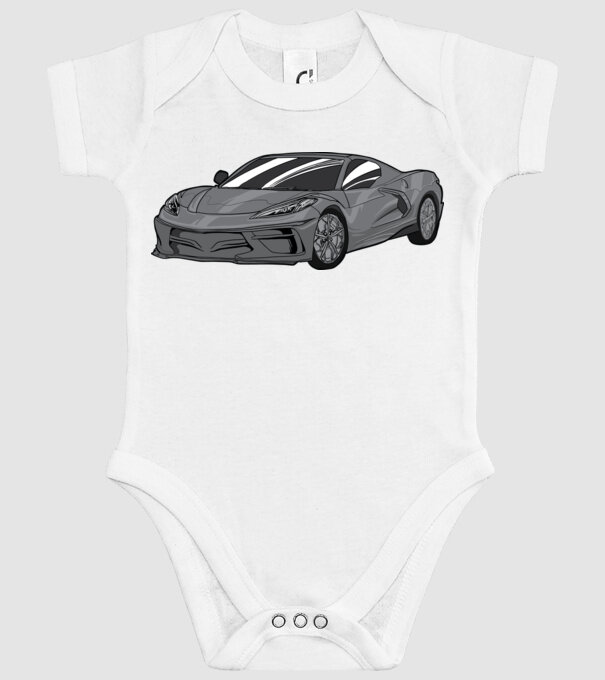 Mașină sport model alb pe tricou