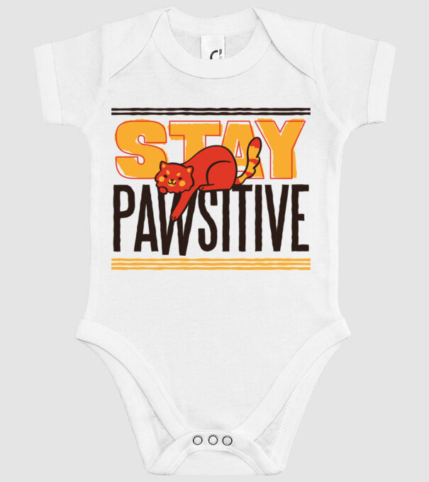 Stay Pawsitive model alb pe tricou