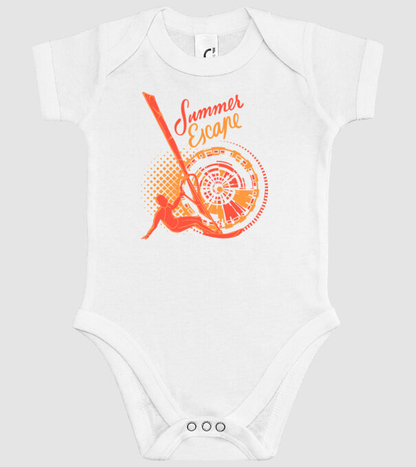 Summer Escape Surf model alb pe tricou