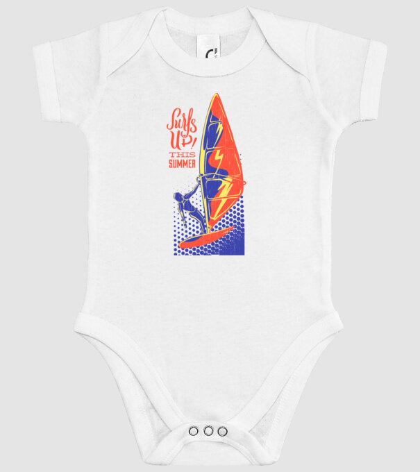 Surfs up this summer model alb pe tricou