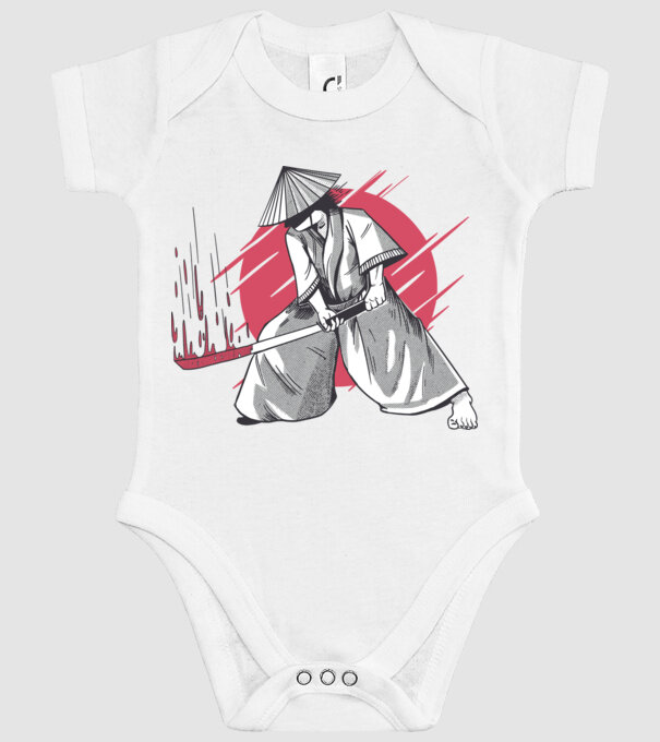 Sabie de samurai model alb pe tricou