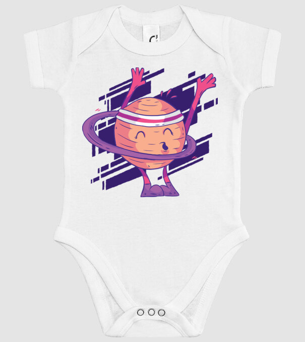 Cerc Hula-Hoop Saturn model alb pe tricou