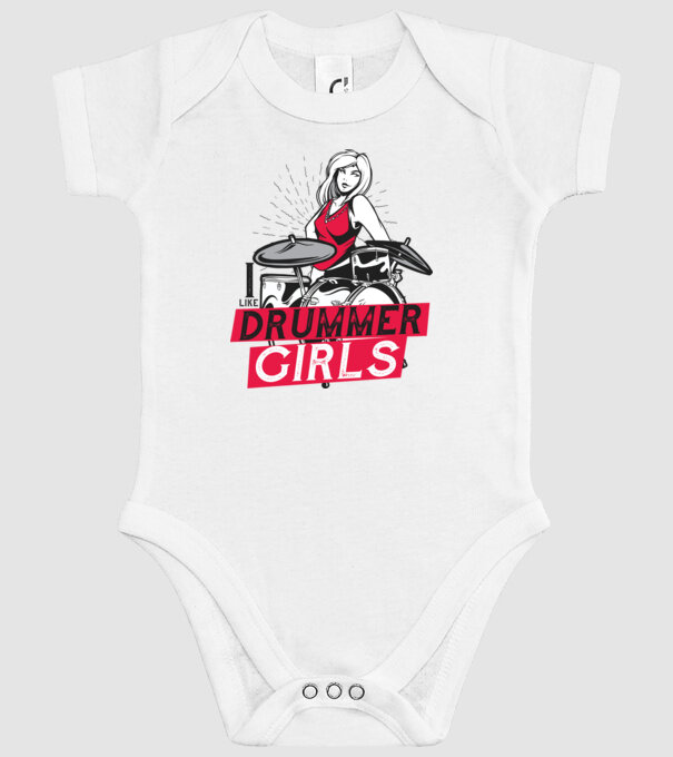 Îmi plac fetele bateriste model alb pe tricou