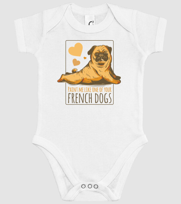 Mops sexy model alb pe tricou