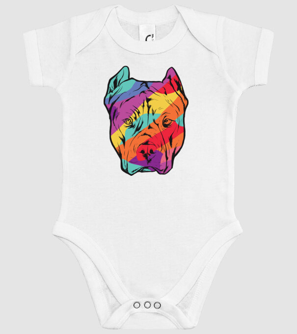 Cap colorat Pitbull model alb pe tricou