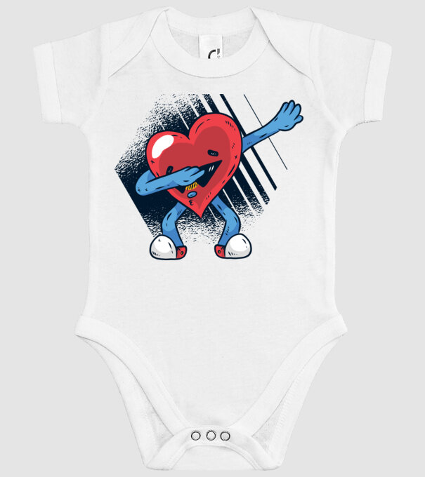 'Inimă DAB Floss Heart tricou amuzant pentru Valentine''s Day' model alb pe tricou