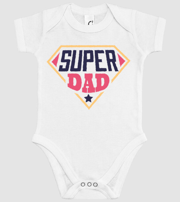 Super Tata model alb pe tricou