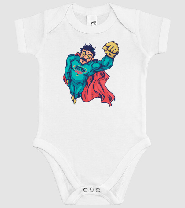 Super Tata model alb pe tricou