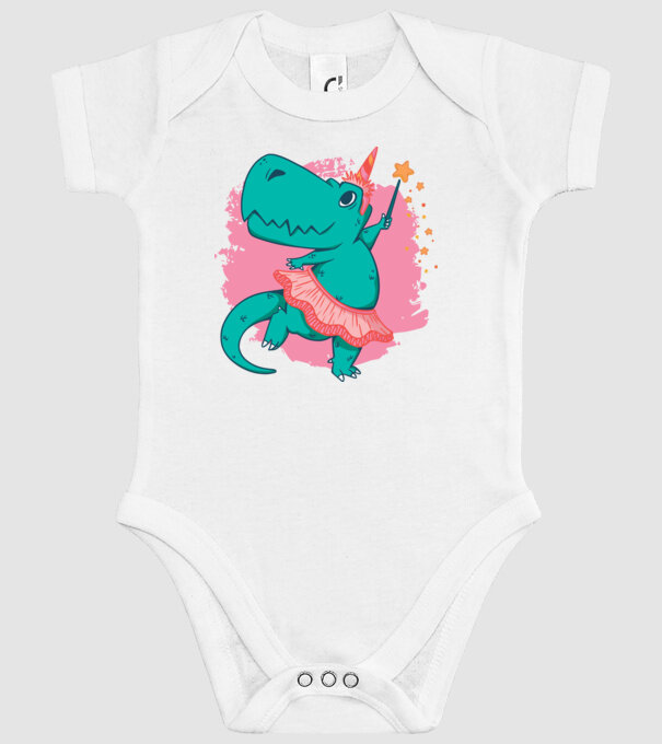 T-rex Balerină model alb pe tricou