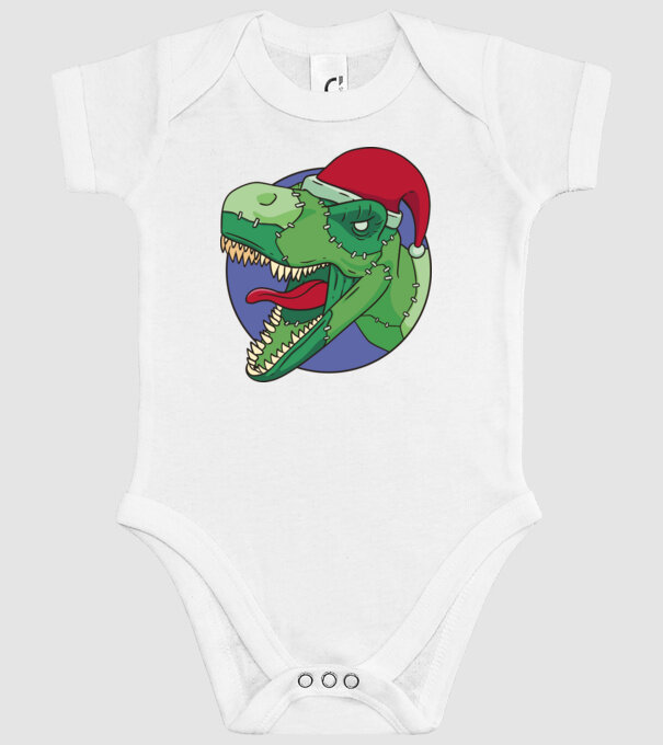 T-rex Santa model alb pe tricou