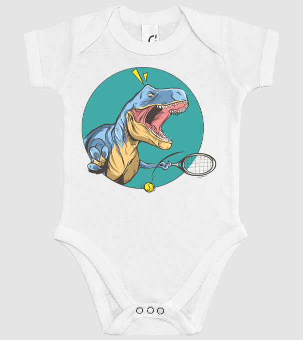 Dinozaur T-rex Tenis model alb pe tricou