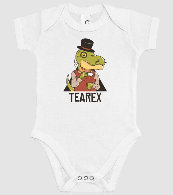 Tea Rex dinozaur cu ceai model alb pe tricou