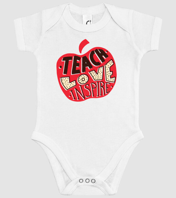 Teach Love Inspire pentru profesori model alb pe tricou