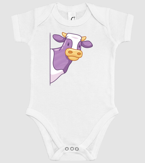 Vacă model alb pe tricou