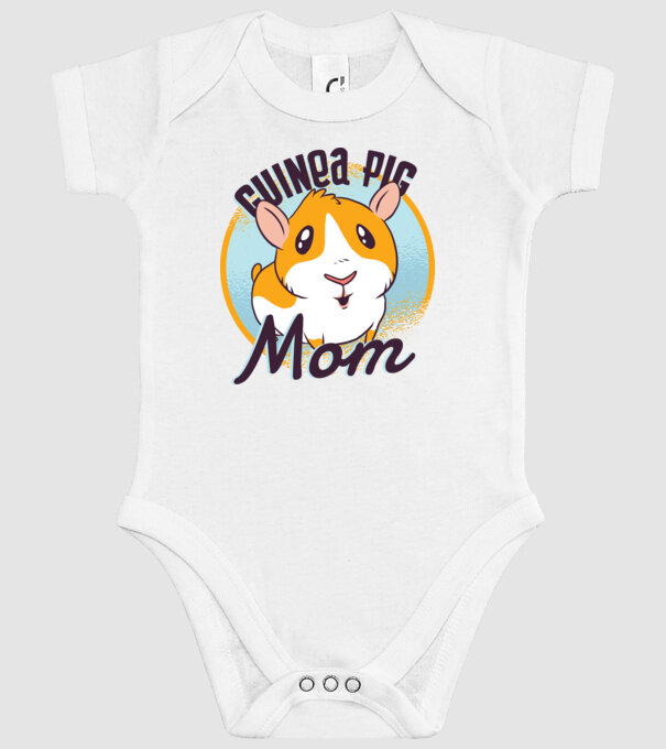 Mamă Porcușor de Guineea model alb pe tricou