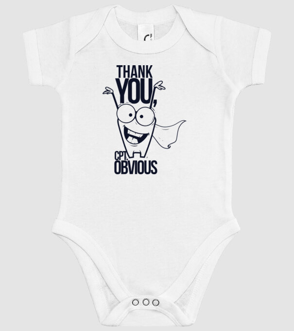 Thank You Captain obvious model alb pe tricou