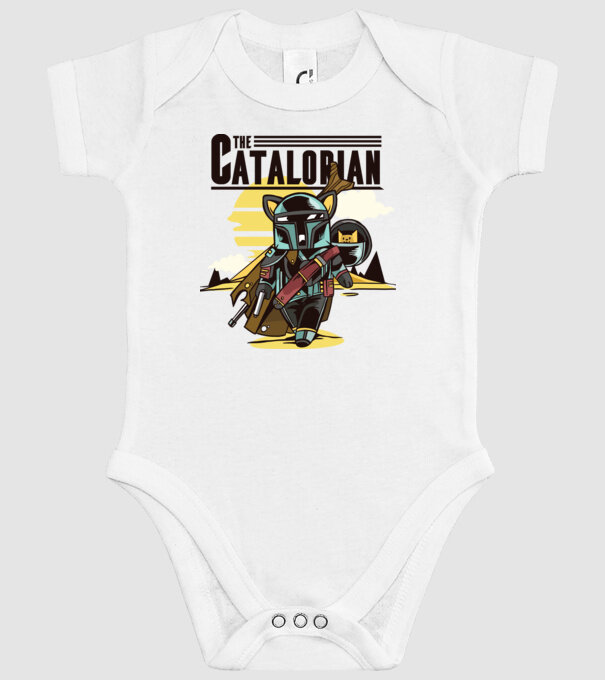 The Catalorian model alb pe tricou