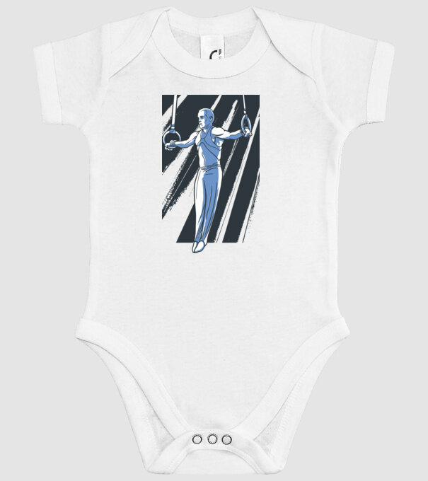 Inel de gimnastică tricou Gimnastică model alb pe tricou