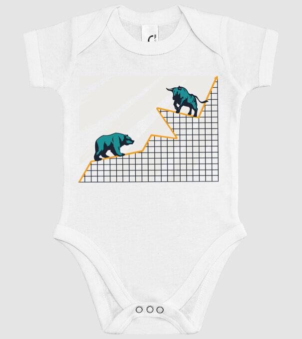 Bursa de Valori Taur vs Urs model alb pe tricou