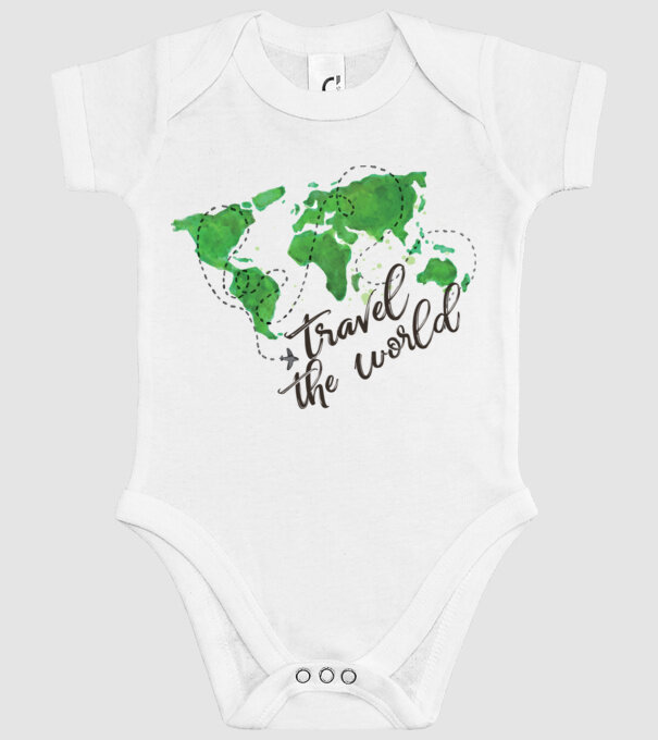 Travel the world model alb pe tricou