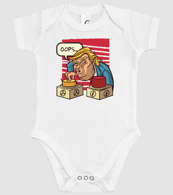Trump Bombă nucleară model alb pe tricou