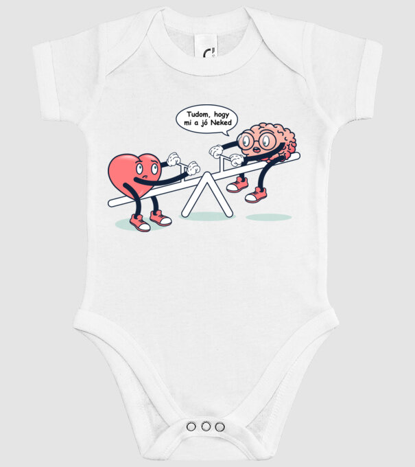 Știu ce este bine pentru tine - Creier vs Inimă model alb pe tricou