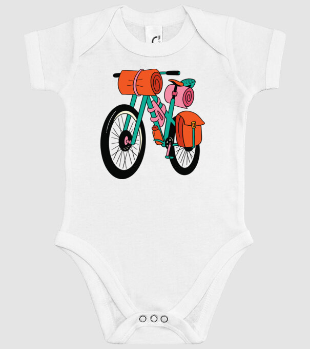 Bicicletă Drumeție model alb pe tricou