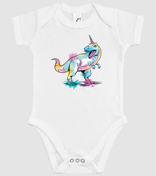 Unicornsaurus - Dinozaur Unicorn model alb pe tricou