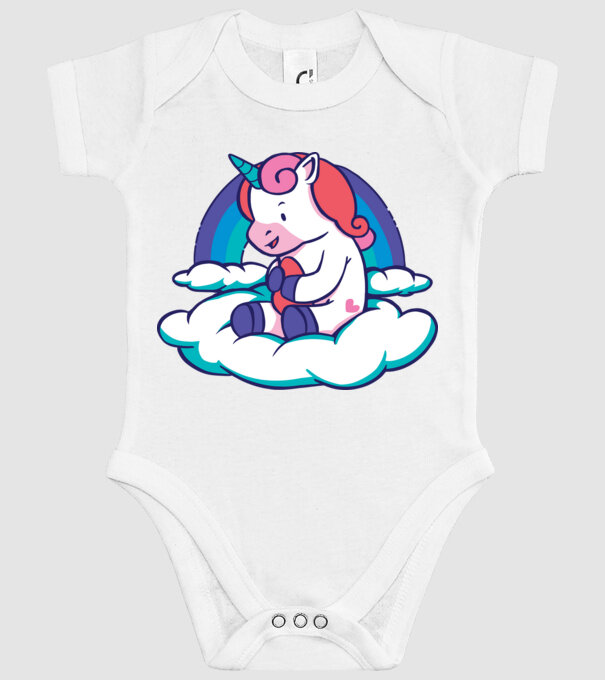 Unicorn Baby model alb pe tricou