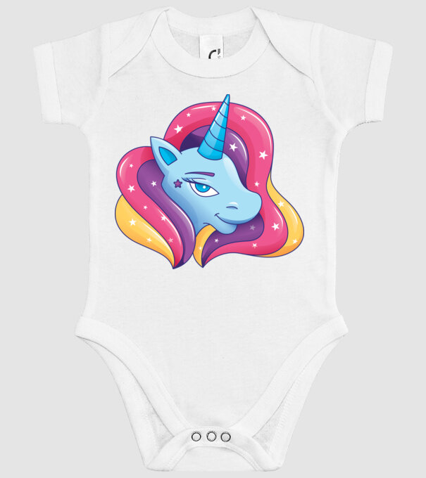 Cap de unicorn model alb pe tricou