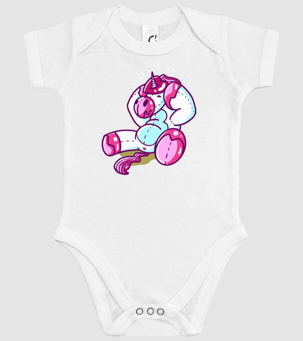 Unicorn cu inimă încornorată model alb pe tricou
