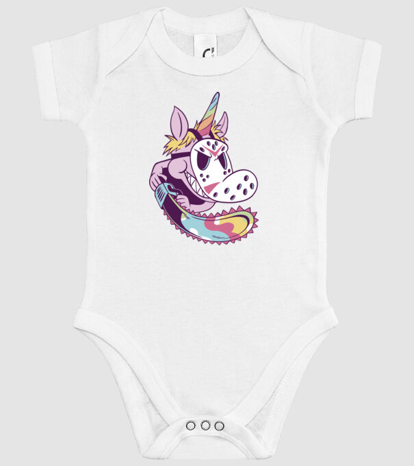 Unicorn Mască Jason Halloween model alb pe tricou