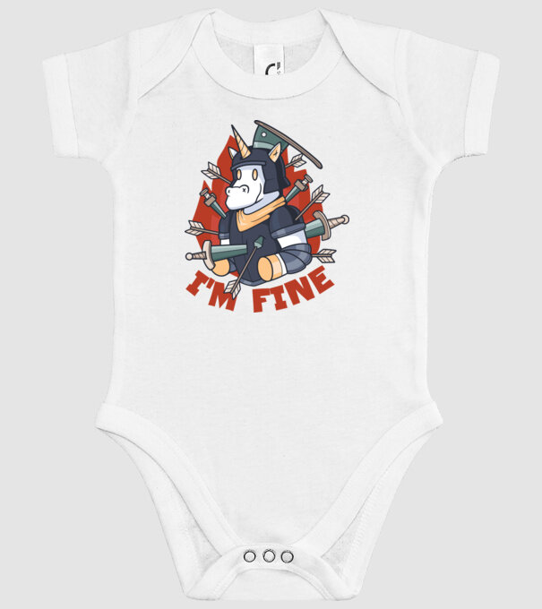 Cavaler Unicorn model alb pe tricou