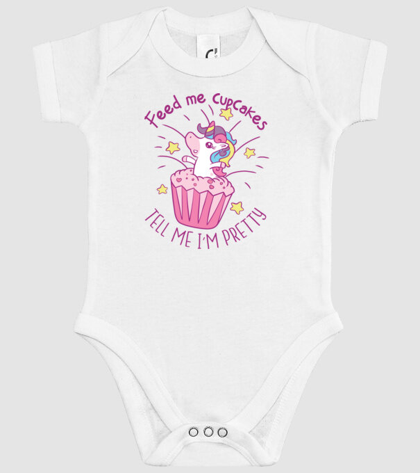 Unicorn Muffin model alb pe tricou