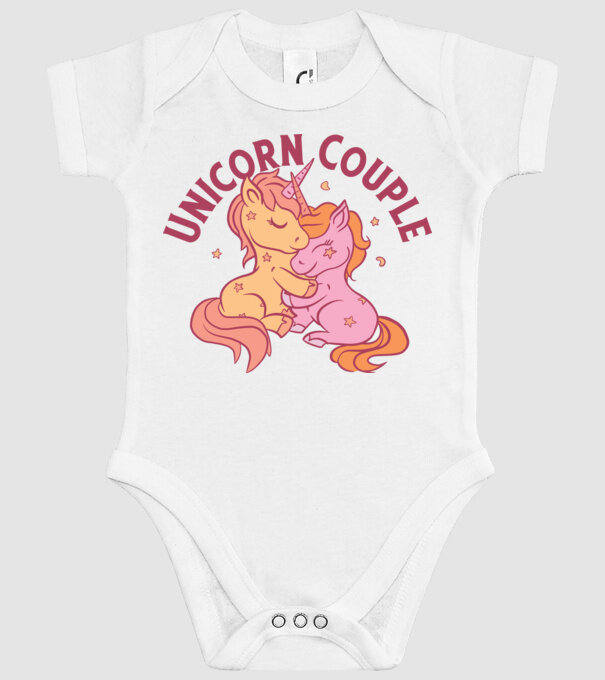 Pereche Unicorn model alb pe tricou