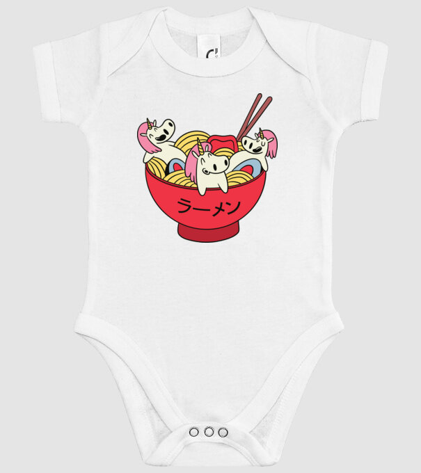 Unicorn Ramen model alb pe tricou