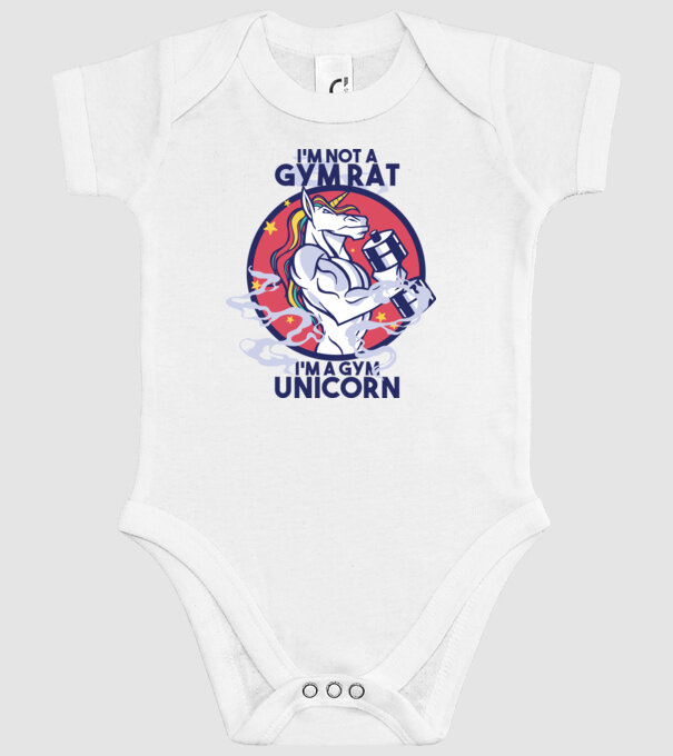 Unicorn antrenament cu haltere model alb pe tricou