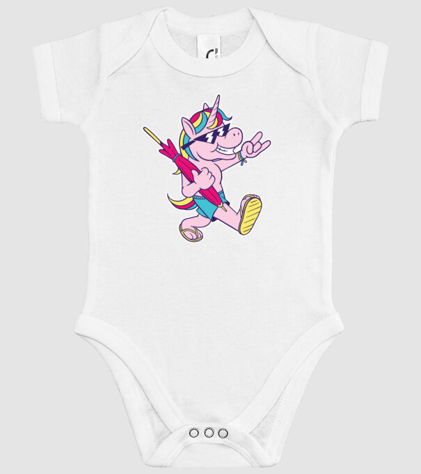 Unicorn În vacanță model alb pe tricou