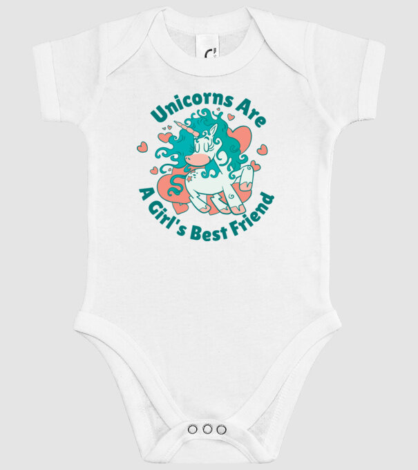 Unicornii sunt cei mai buni prieteni ai fetelor model alb pe tricou