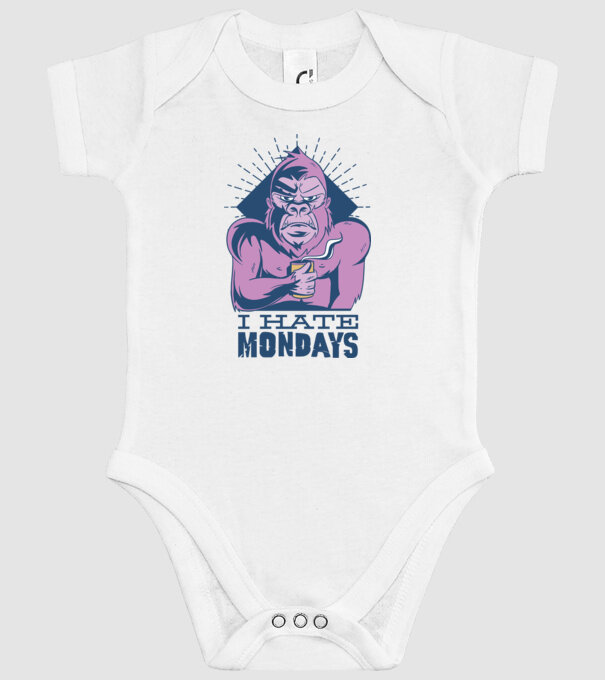 Urăsc zilele de luni model alb pe tricou