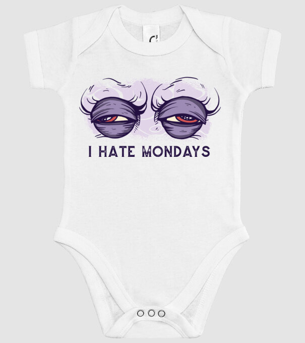 Urăsc zilele de luni model alb pe tricou