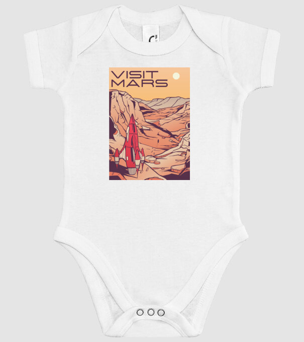Călătorie pe Marte afiș model alb pe tricou
